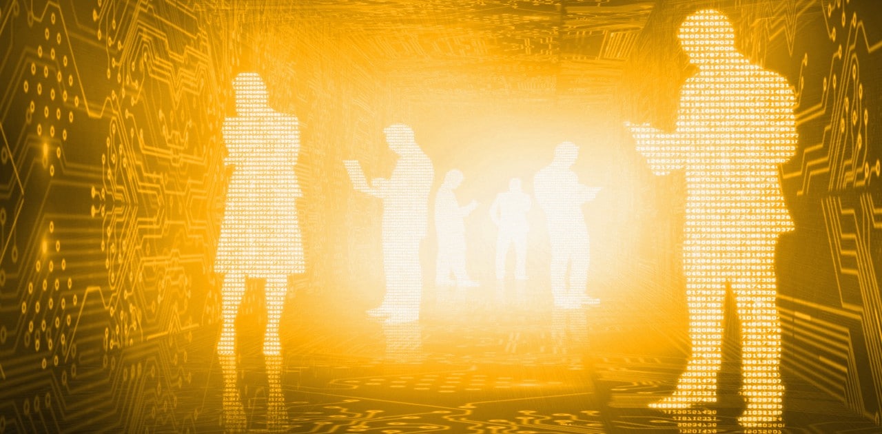Abstract silhouettes of business people Abstract silhouettes of business people