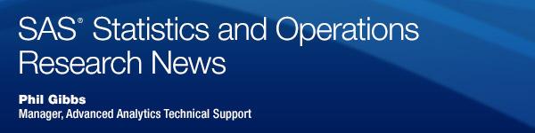 SAS Statistics and Operations Research News