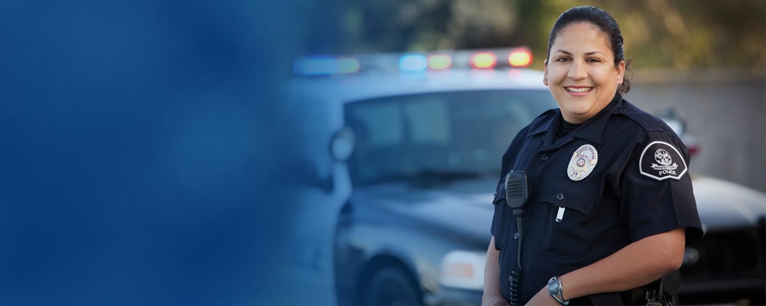 police woman and blue gradient police woman and blue gradient