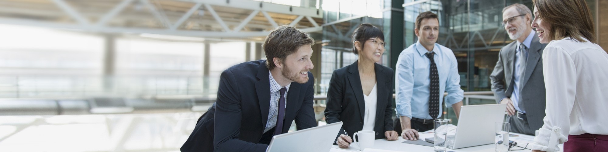 business people at conference table