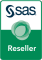SAS Reseller badge art, vertical format, white background