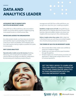 Data and Analytics Leader: Accelerate Time to Insight With SAS Viya on Microsoft Azure