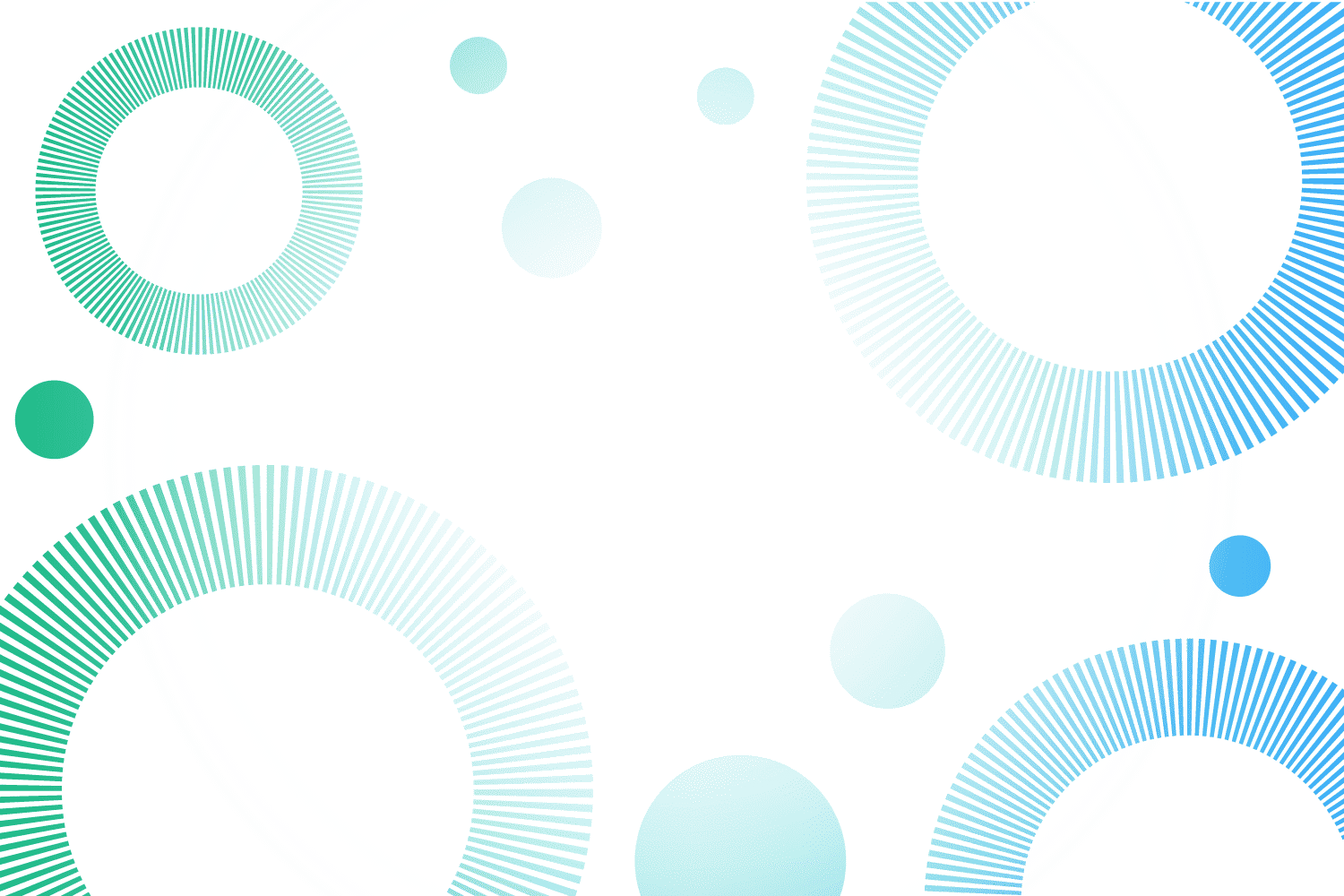 Blue and green notched circles with white radial gradient