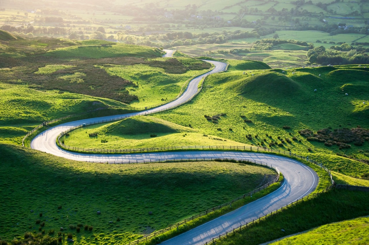Winding road representing a customer journey