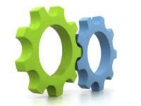 blue and green cogs