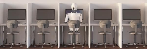 Artificial Intelligence - robot using a computer