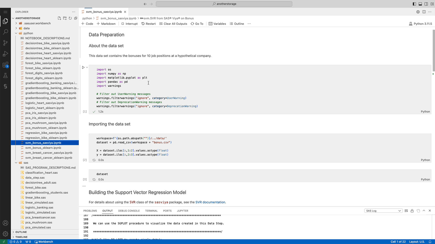 Captura de pantalla de SAS Viya Workbench mostrando el inicio rápido