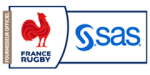 Logotipo de la Federación Francesa de Rugby con el logotipo de SAS