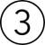 Number 3 circled icon