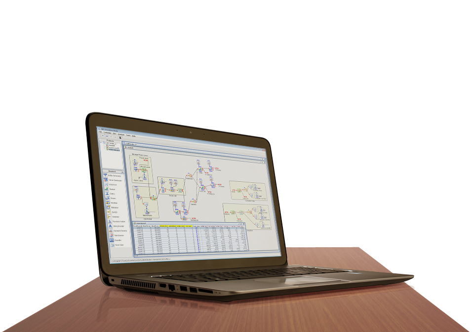 SAS Simulation Studio shown on laptop