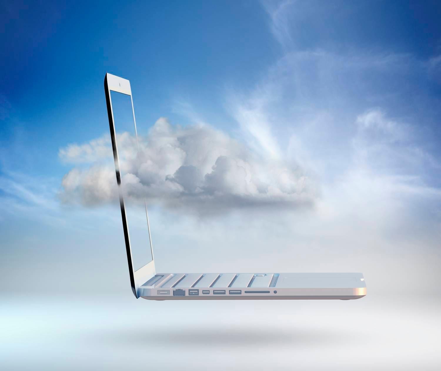 laptop in the clouds