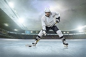 Ice hockey player on the ice