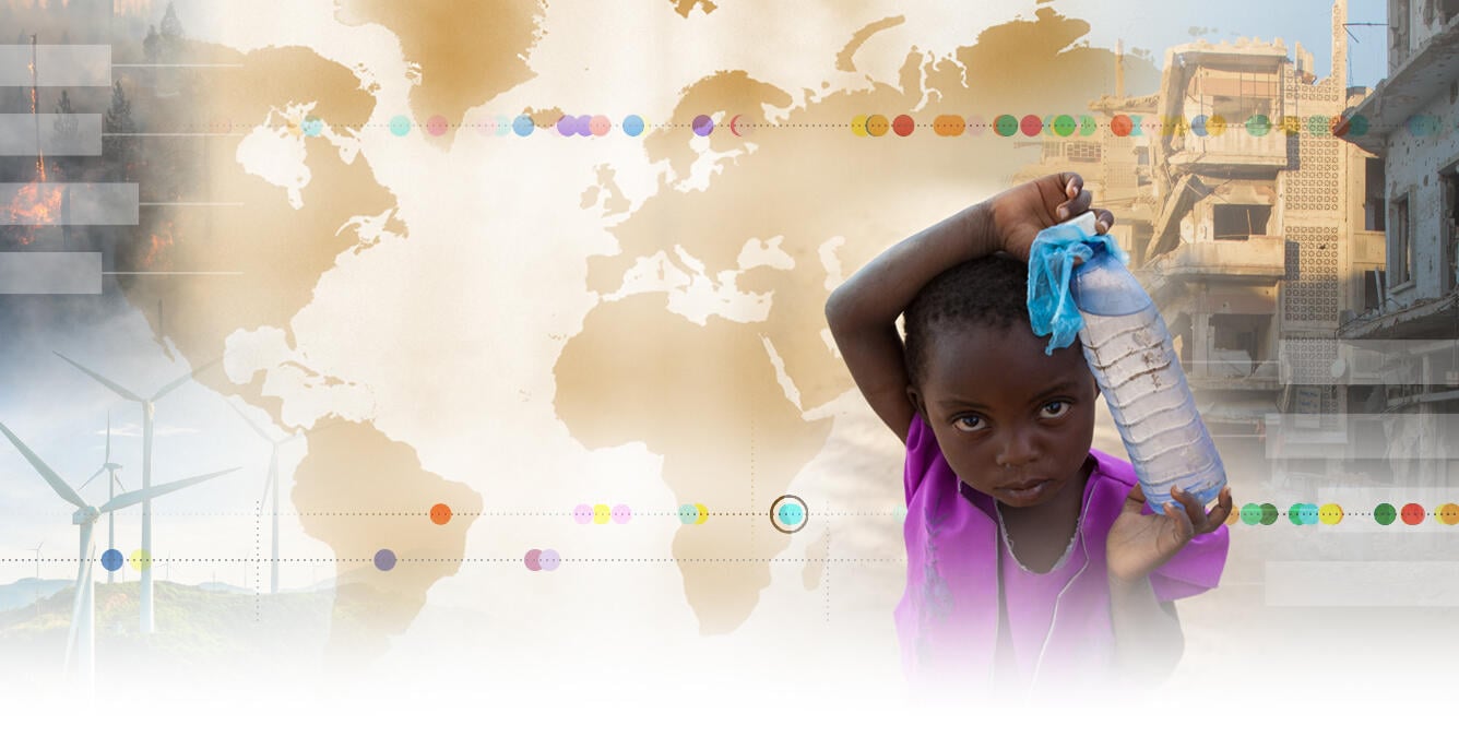 Young African girl with water bottle