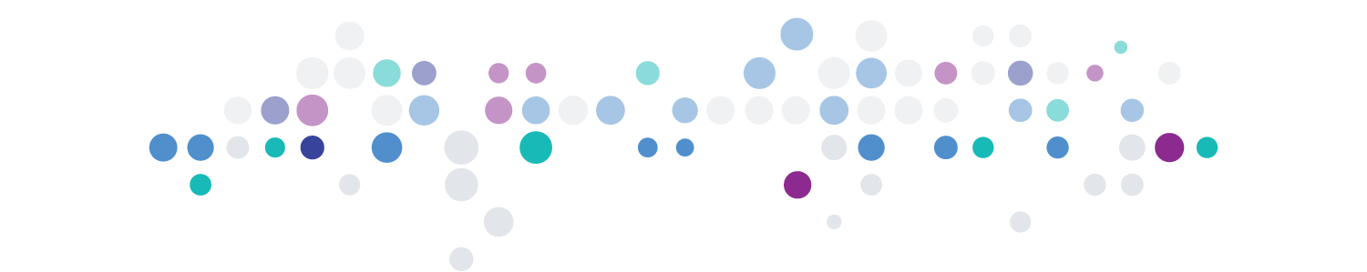 Transparent white, blue, violet, and aqua circle pattern