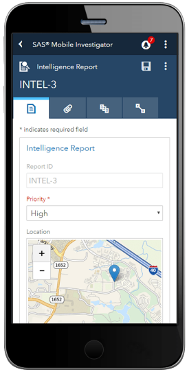 SAS® Mobile Investigator - map selection