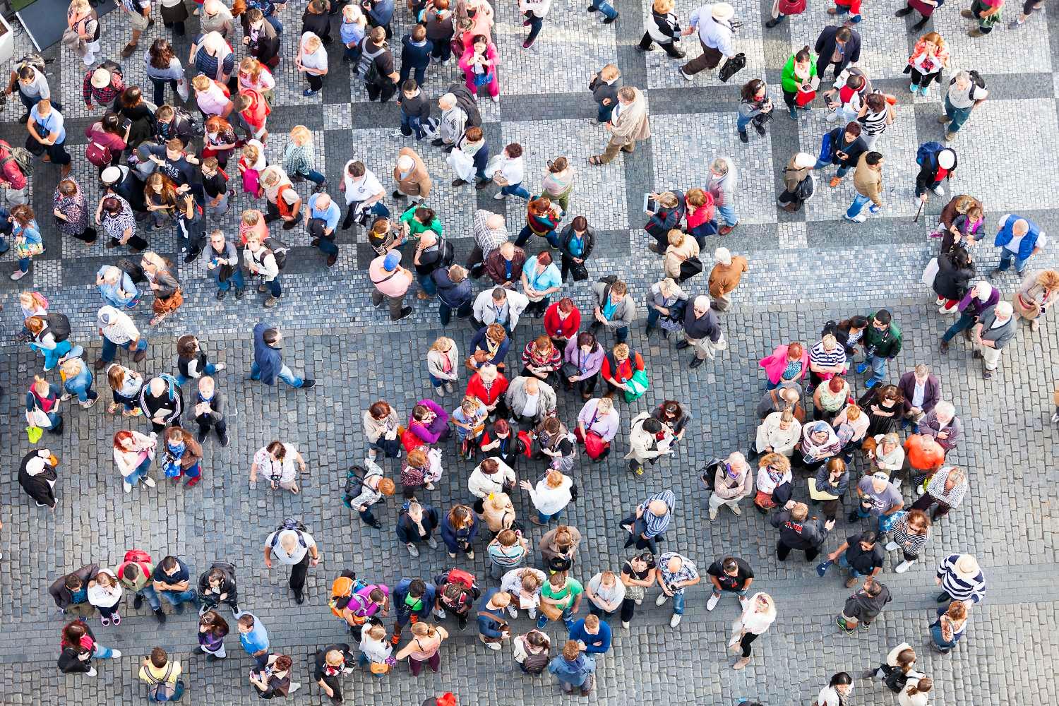 Crowd of People, Old Town Square, Prague, Czech Republic