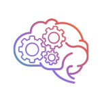 Brain Machine Learning Icon Gradient Colors