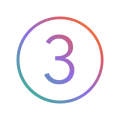 Number 03 Icon Gradient Colors