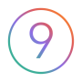 Number 09 Icon Gradient Colors