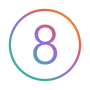 Number 08 Icon Gradient Colors