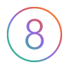 Number 08 Icon Gradient Colors