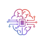 AI Brain with CPU Icon Gradient Colors