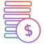 Stacked Coins Icon Gradient Colors