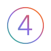 Number 04 Icon Gradient Colors