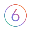Number 06 Icon Gradient Colors