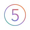 Number 05 Icon Gradient Colors