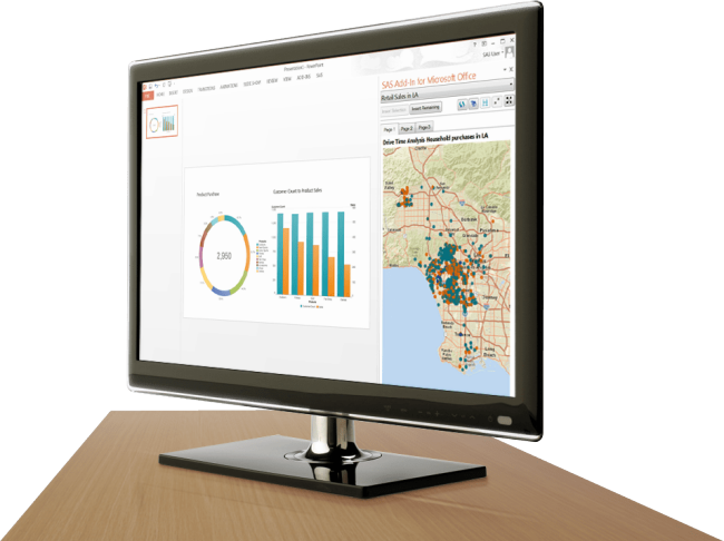 SAS Office Analytics su un monitor desktop