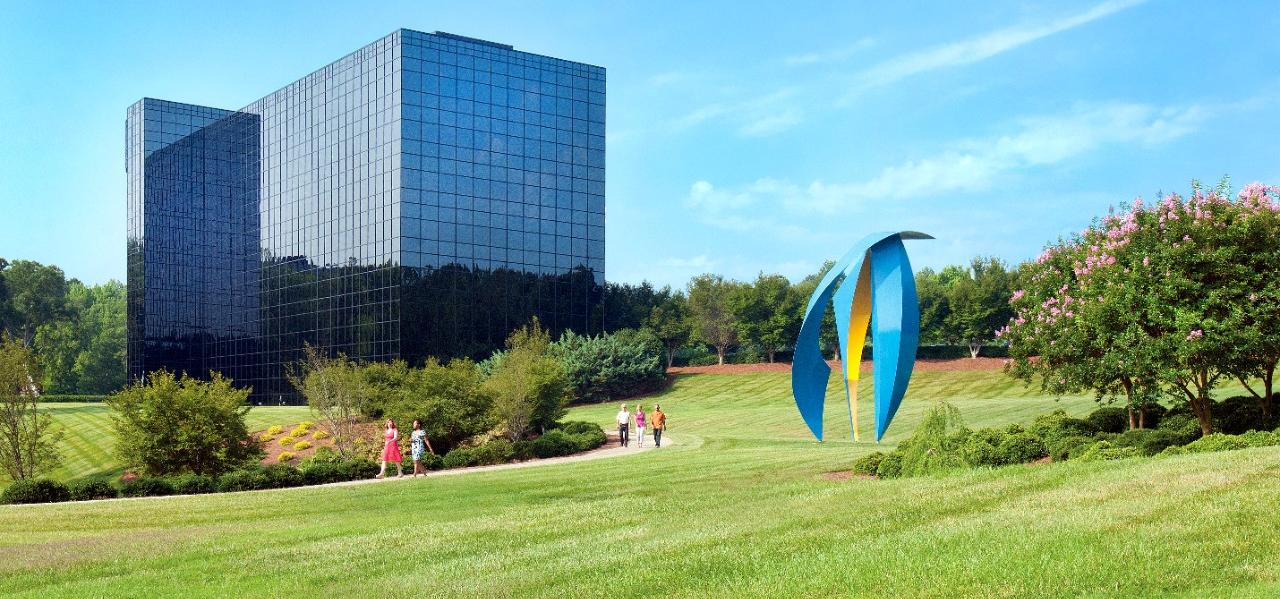 Backdrop of SAS campus headquarters in Cary, NC