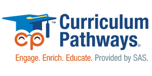 Curriculum Pathways logo with Provided by SAS tagline