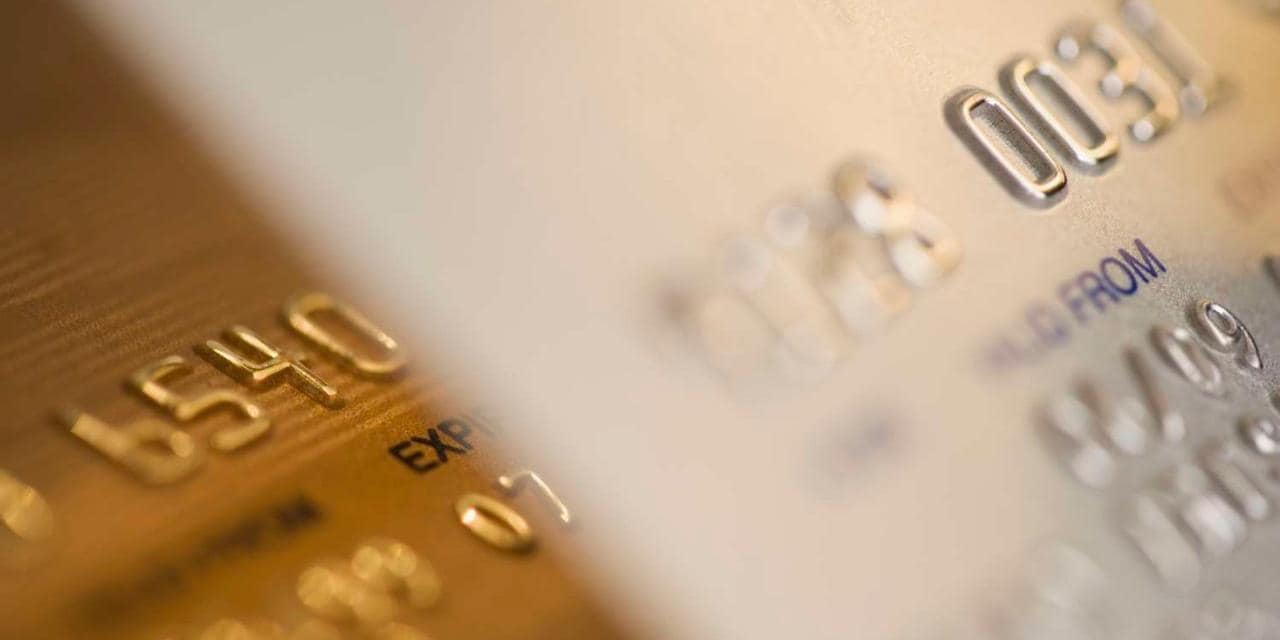 close up of gold credit cards