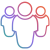 Group of Three People Icon Gradient Colors