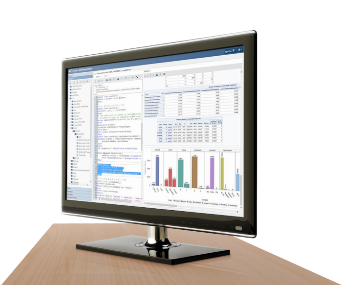 SAS In-Memory Statistics on desktop monitor
