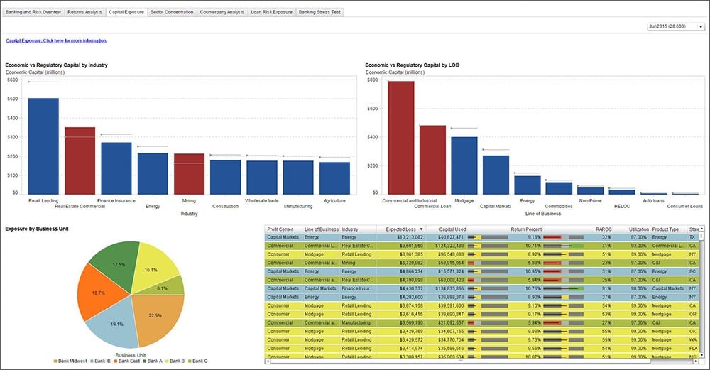 SAS Visual Analytics 금융 및 리스크 인사이트 리포트 미리 보기