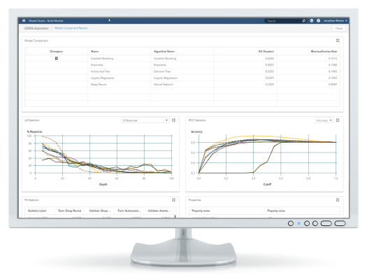 SAS® Visual Data Mining and Machine Learning on desktop - model pipeline best model selection