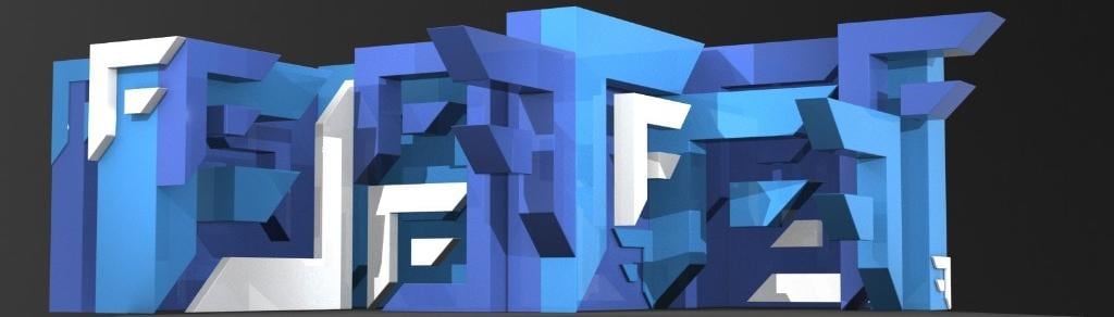 Abstract Blue decor virtual event forum
