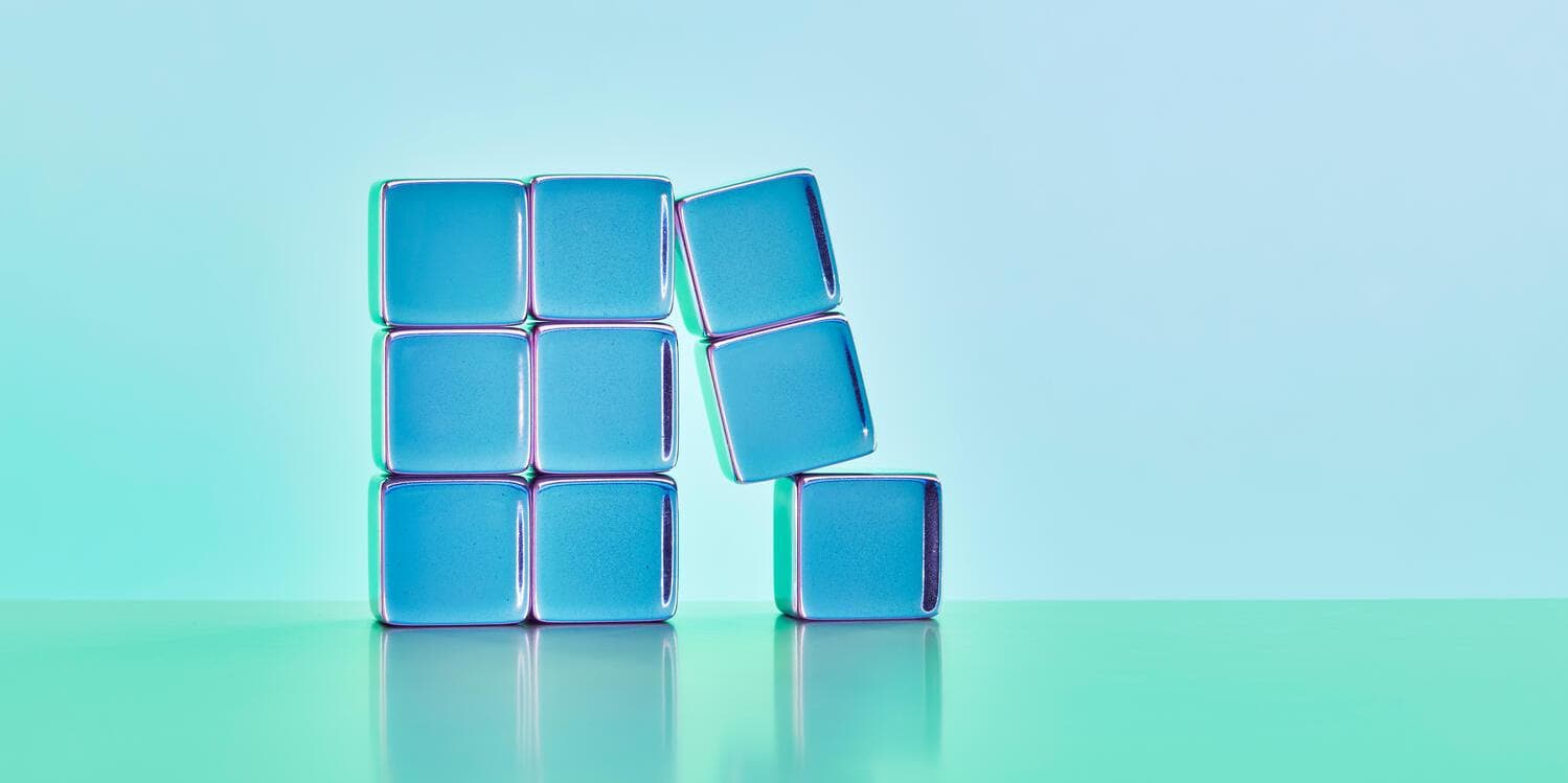 Stack of blue cubes