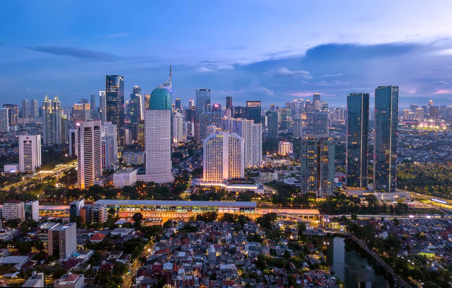 Jakarta Central Business District Birdview Skyline