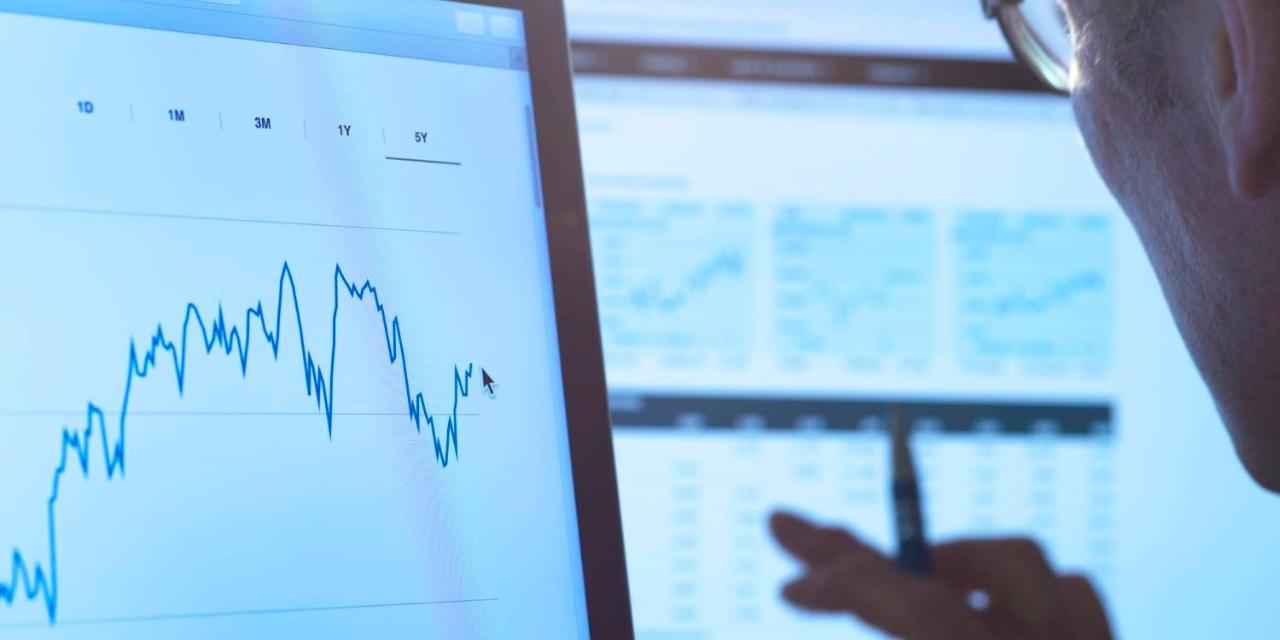 Financial Stock Broker Analysing Share Price Chart