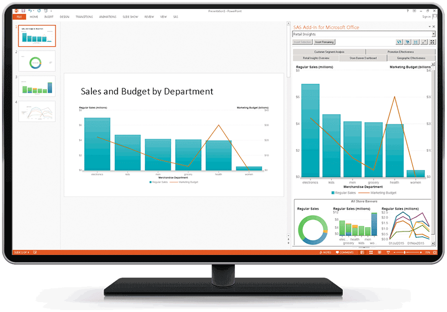 Office Analytics powerpoint integration on monitor