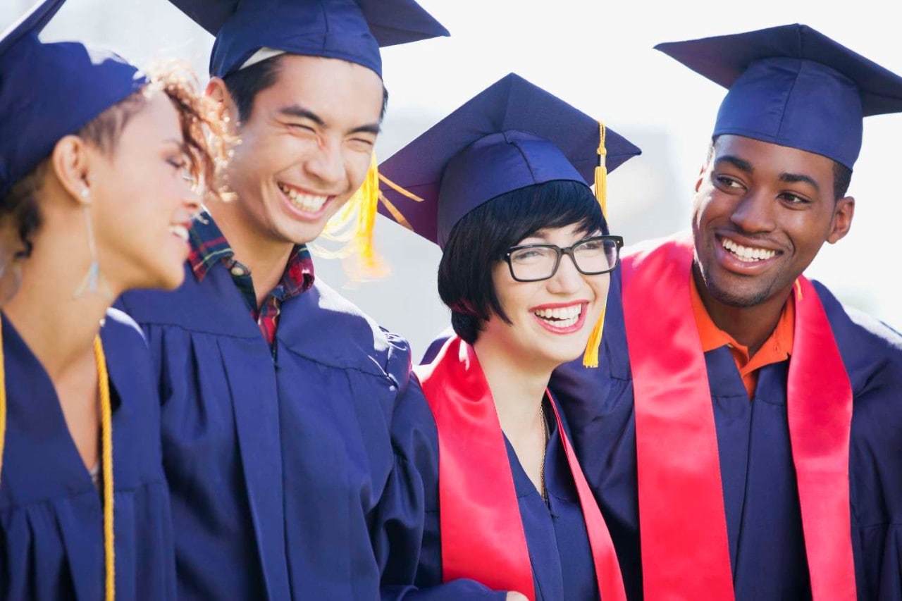 Four People at College Graduation Four People at College Graduation