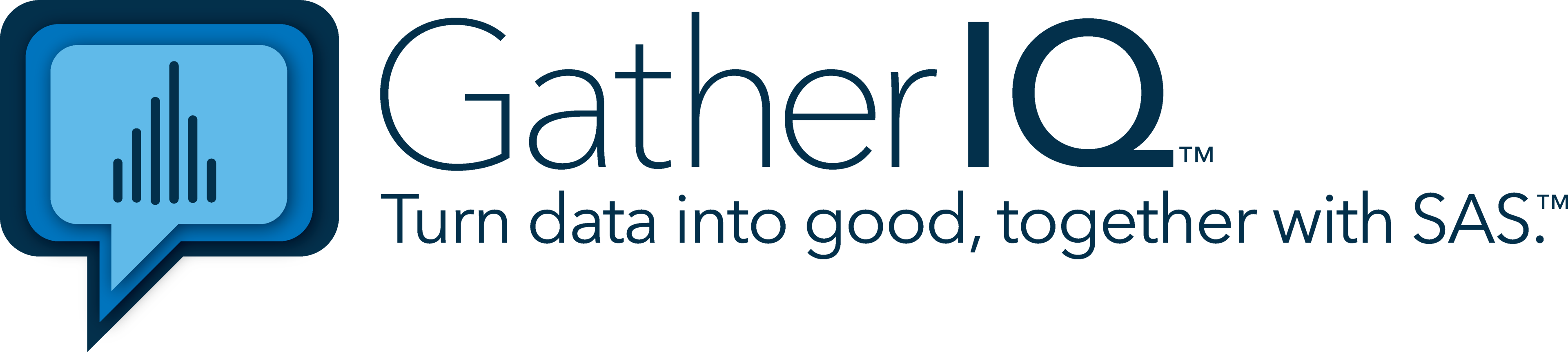 GatherIQ Turn Data Into Good, Together With SAS logo