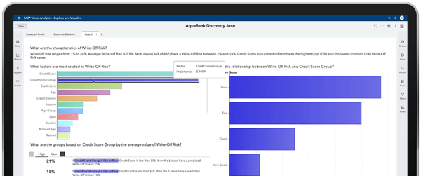 Captura de tela do SAS Visual Analytics no monitor