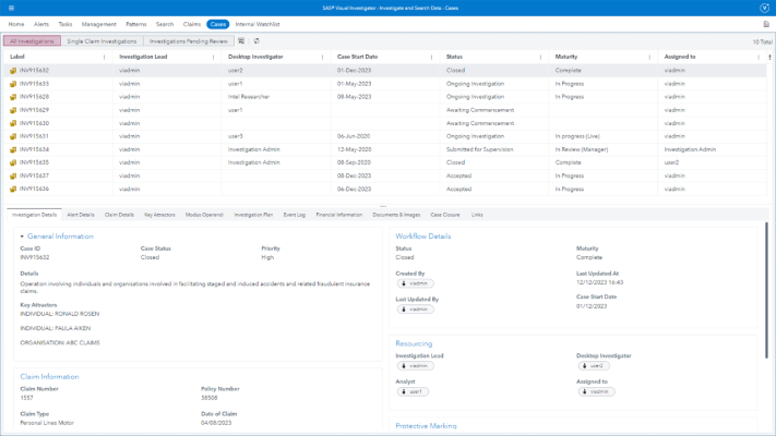 SAS Visual Investigator