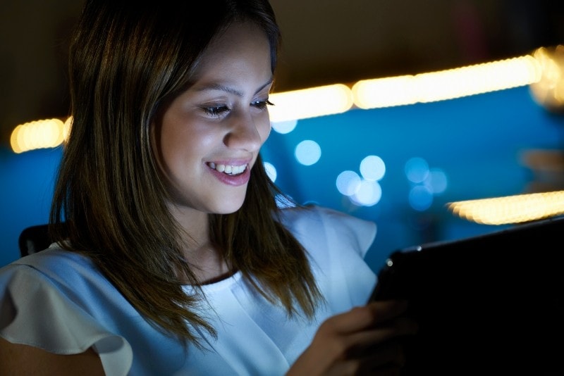 Student using a tablet