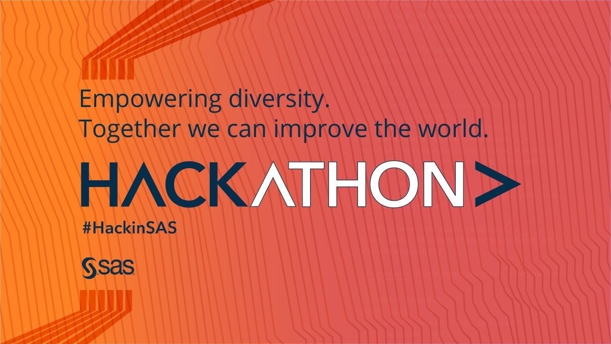 SAS hackathon improve the world on orange background