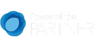 Power of the Partner logo with white text in horizontal format